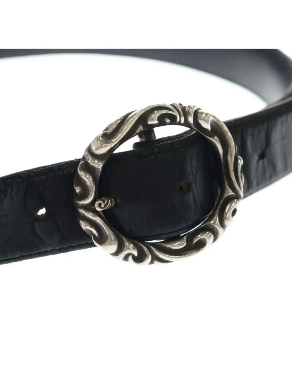 Chrome Hearts Blt Scrlrec Scroll Rectangle Leather Belt